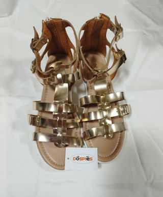 Sandali gladiator dorati da donna