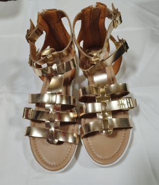 Sandali gladiator dorati da donna