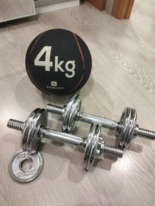 Kit Pesas 14kg + Balón medicinal