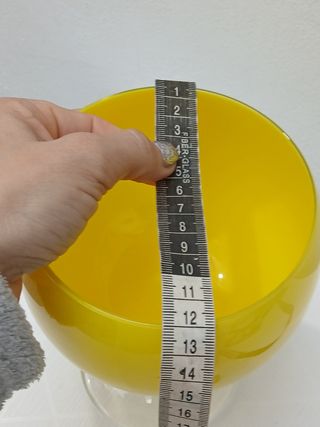 Coppa portacandele in vetro giallo