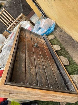 Puerta Acorazada Madera Oscura