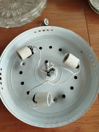 Aplique de techo de cristal y metal