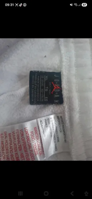 Jordan tuta felpata bianca ragazzo XL