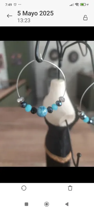 Pendientes Acero Inoxidable Azul y Plateado