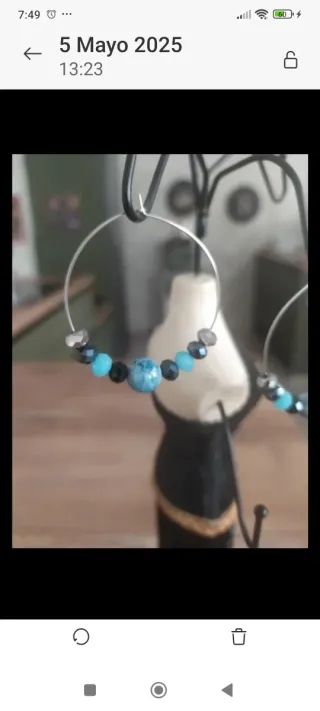 Pendientes Acero Inoxidable Azul y Plateado