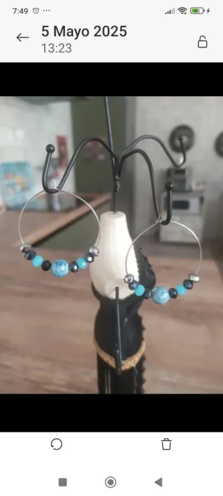 Pendientes Acero Inoxidable Azul y Plateado