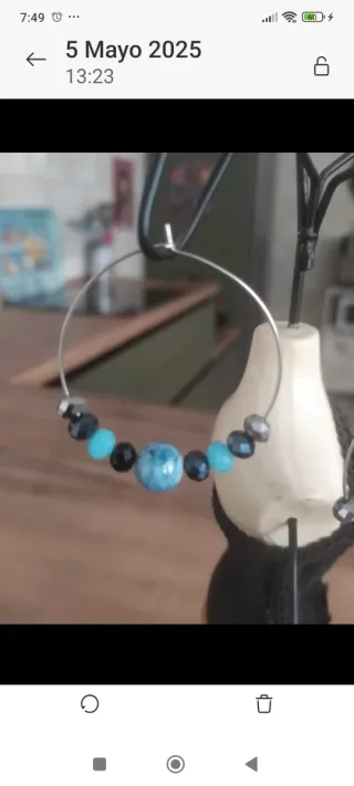 Pendientes Acero Inoxidable Azul y Plateado