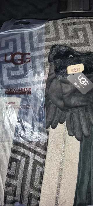 Guantes UGG Mujer Negro/Gris