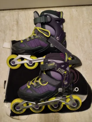 Patines en línea morados y grises Talla 35/38