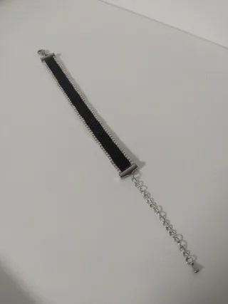 Pulsera Miyuki Negra y Plateada