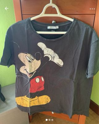Camiseta algodón Mickey de Violeta by Mango