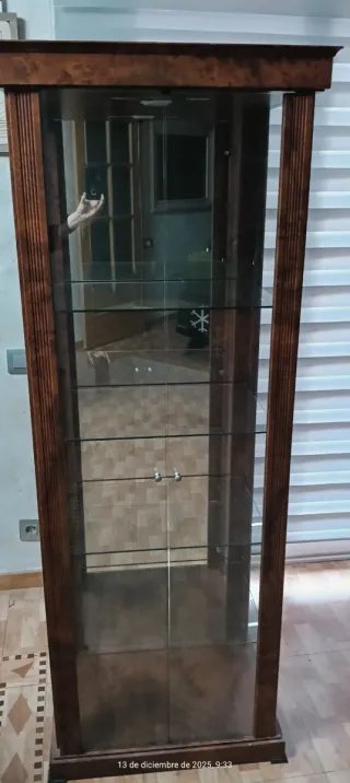 Vitrina de madera y cristal