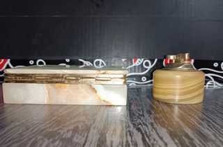 Set gioielli/scatola sigari + accendino anni '60-'70