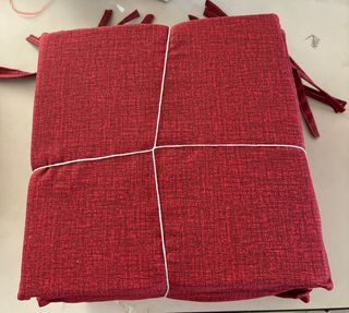 6 Cuscini Rossi per Sedia in Tessuto cm. 38x38x3,5