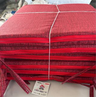 6 Cuscini Rossi per Sedia in Tessuto cm. 38x38x3,5