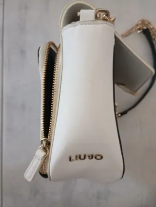 Borsa tracolla bicolore con catena