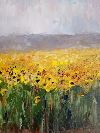 Dipinto olio su tela Girasoli