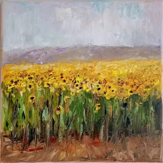 Dipinto olio su tela Girasoli