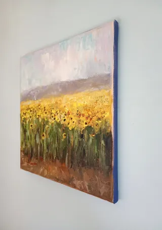 Dipinto olio su tela Girasoli