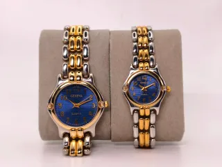 Pareja de relojes Geneva oro y plata