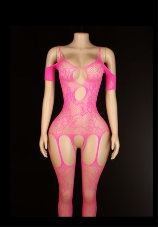 Body de malla con encaje y tirantes