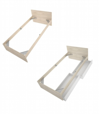 Cama Juvenil Nido con o sin cajones. Natural/Blan