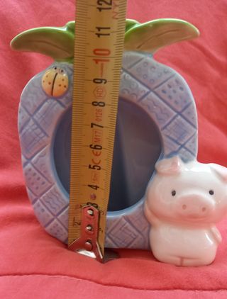 Portafoto maialino e ananas ceramica