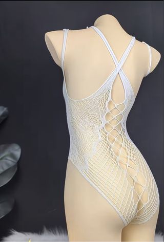 Body de encaje blanco talla única