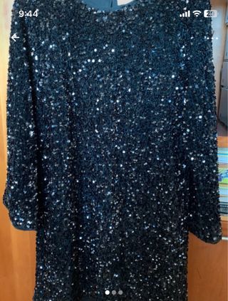 Vestido H&M lentejuelas manga larga con forro.