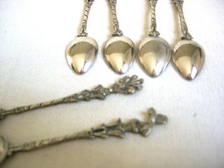 Set 6 Cucchiaini Argentati Decorati