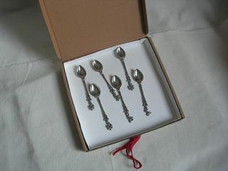 Set 6 Cucchiaini Argentati Decorati