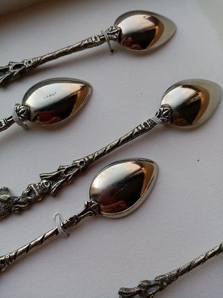Set 6 Cucchiaini Argentati Decorati