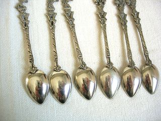 Set 6 Cucchiaini Argentati Decorati