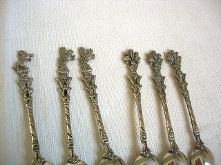 Set 6 Cucchiaini Argentati Decorati