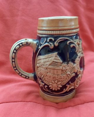 Mini boccale birra decorato ceramica