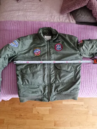 Cazadora aviador niño verde Talla M