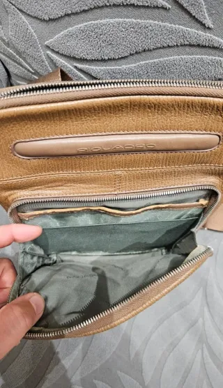 Borsello Piquadro Beige/Marrone Pelle