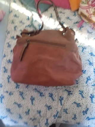 Borsa a mano e tracolla marrone velluto e cuoio