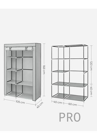 Guardaroba in Tessuto Grigio SONGMICS