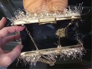 Bolso Cartera Dorado Beige