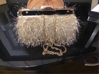 Bolso Cartera Dorado Beige