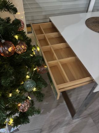 Mesa Comedor Blanca Lacada Patas Acero