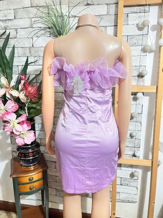 Vestido Lila Fiesta Volantes