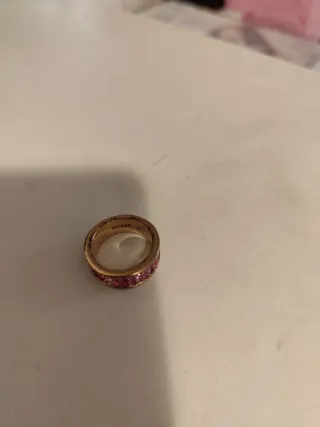 Anillo Guess Dorado y Rosa con Cristales