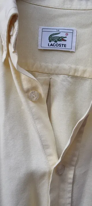 Camisa Lacoste Amarela Tamanho 14