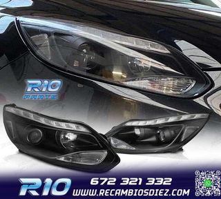 FAROS FORD FOCUS MK3 11-14 LUZ DIURNA LED NEGROS