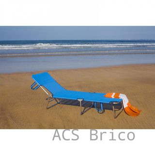 Lettino da Spiaggia Blu in Alluminio