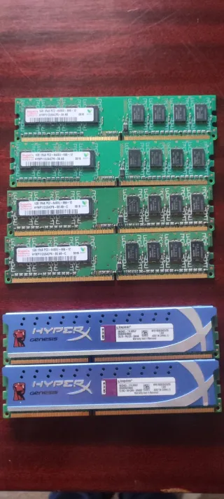 2x 2GB DDR3 Kingston + 4x 1GB Hynix RAM
