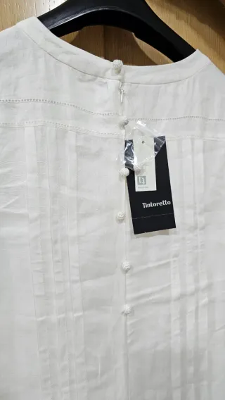 Vestido blanco bordado Tintoretto nuevo