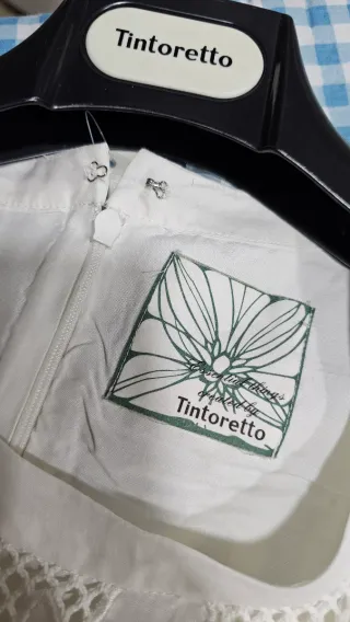 Vestido blanco bordado Tintoretto nuevo